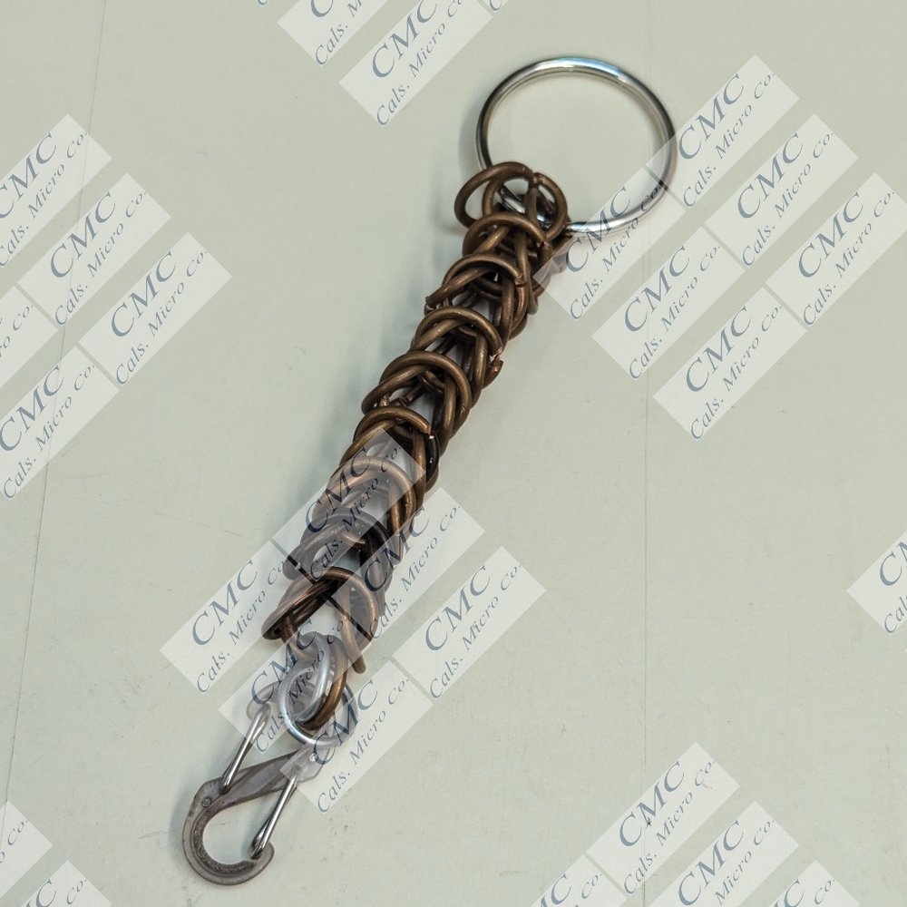 Chainmail Persian braid key chain copper
